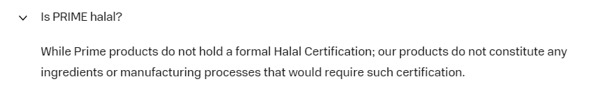 Is Prime Drink Halal